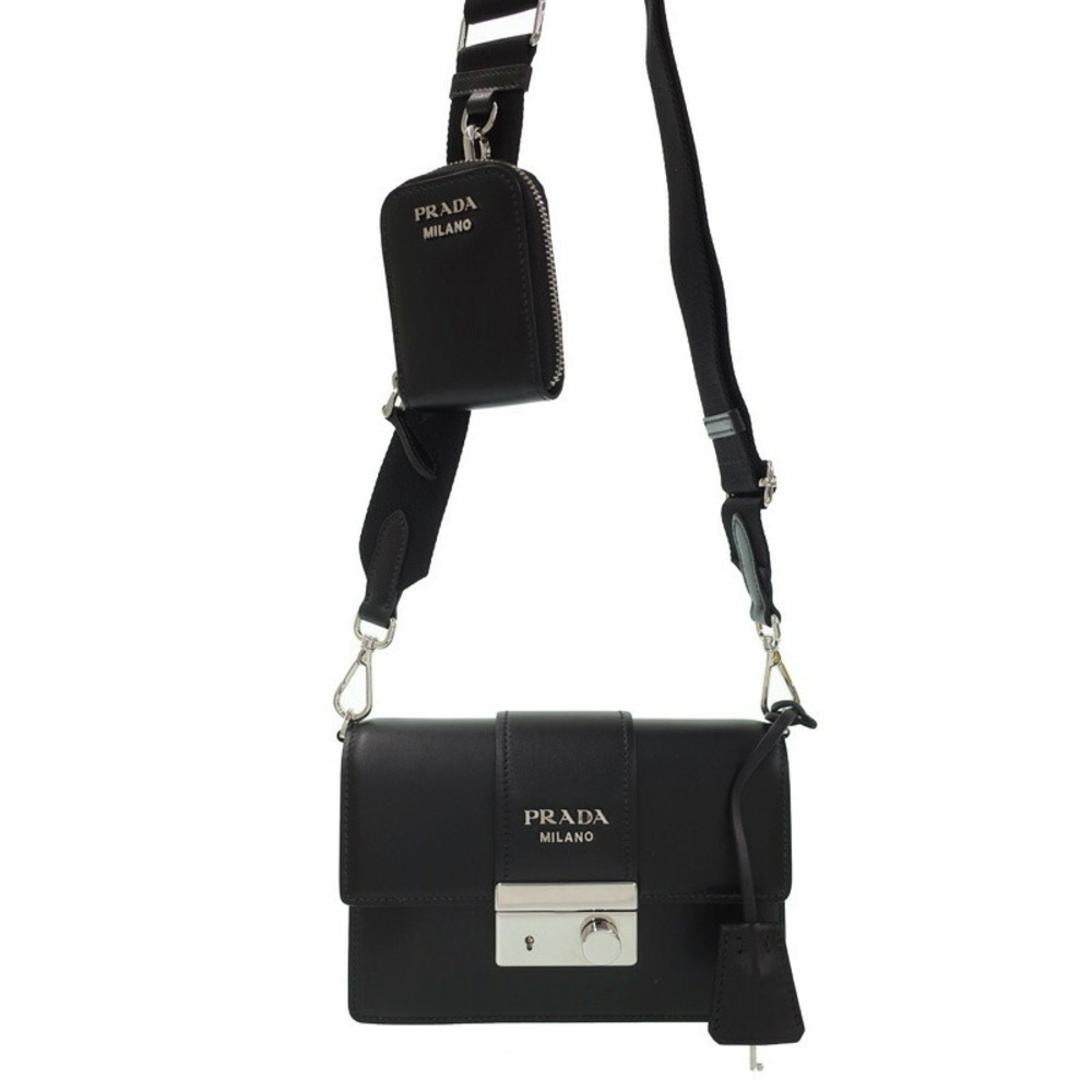 Prada leather bag Pattina Saffiano Crossbody black shoulder - Picture 2 of 9